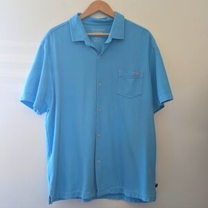 Tommy Bahama Islandzone Button Down Casual Shirt Size XXL Turquoise Blue N